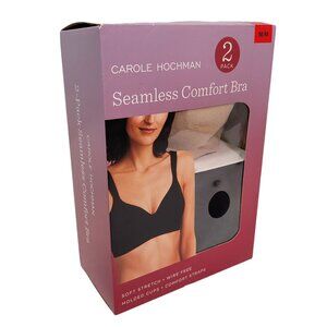 Carole Hochman Seamless Wire-Free Molded Cups Comfort Bra  Medium 2-Pack